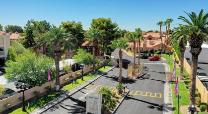 Royal Palms gated entrance driveway