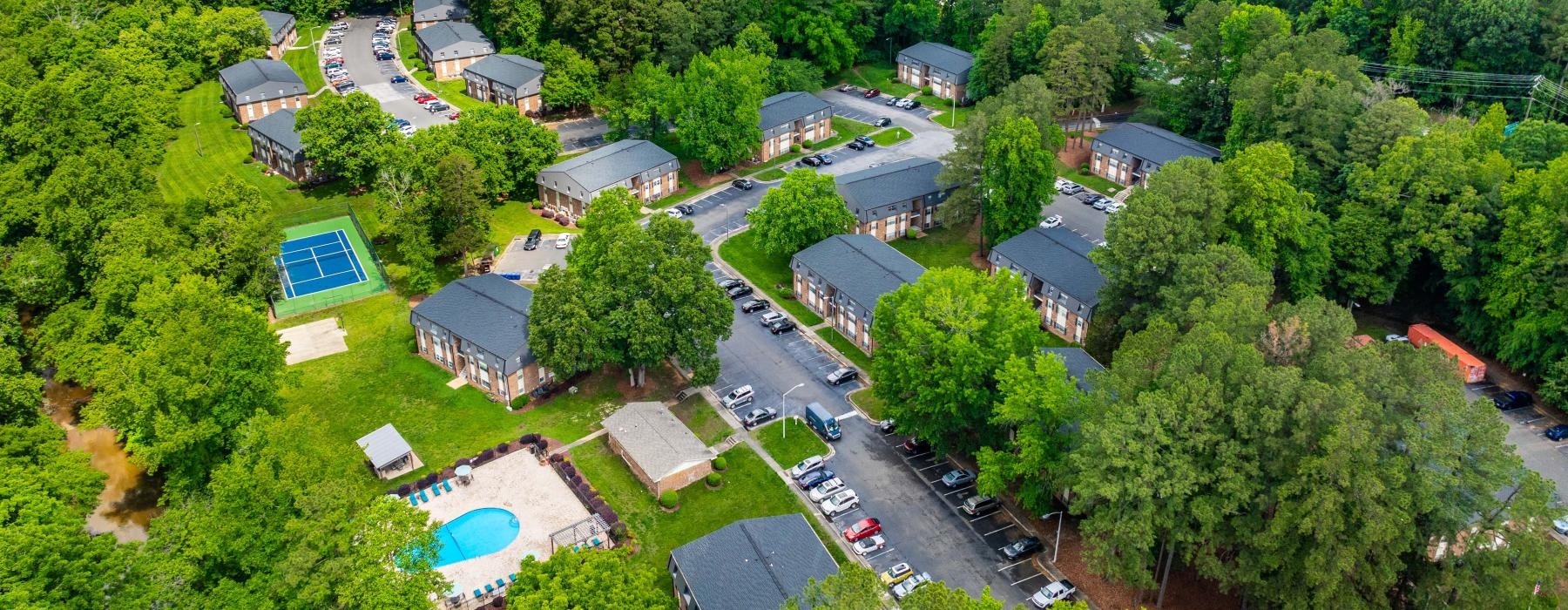 aerial view of a neighborhood