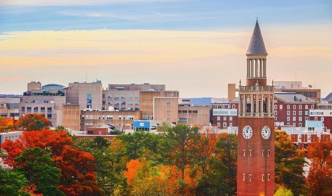 a clock tower in a city