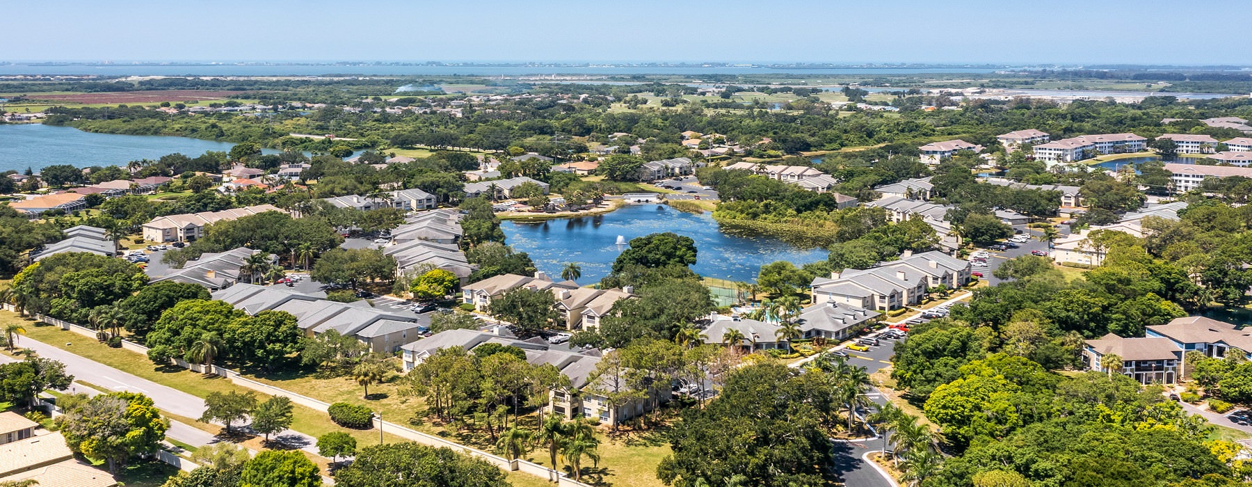 aerial view of Sawgrass Cove and surrounding neighborhood
