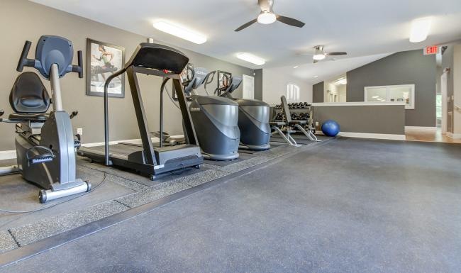 a room with exercise equipment