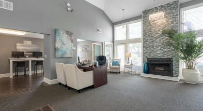 Leasing office and clubhouse at Wood Creek