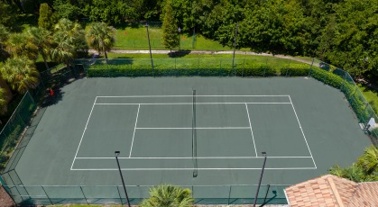 Tennis court near walking trail