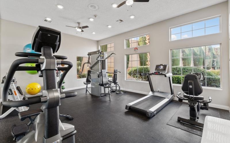 a gym with exercise equipment