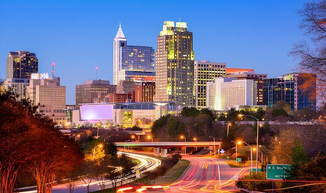 a city street at night