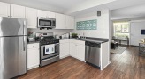 Kitchen with stainless steel appliances